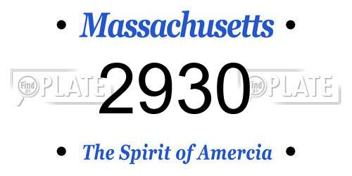 2930 Massachusetts License Plate
