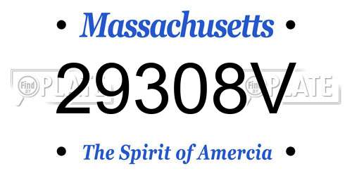 29308V Massachusetts License Plate