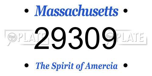 29309 Massachusetts License Plate