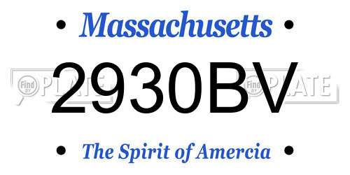 2930BV Massachusetts License Plate