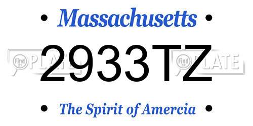 2933TZ Massachusetts License Plate