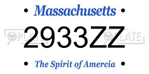 2933ZZ Massachusetts License Plate
