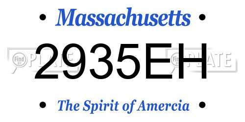 2935EH Massachusetts License Plate