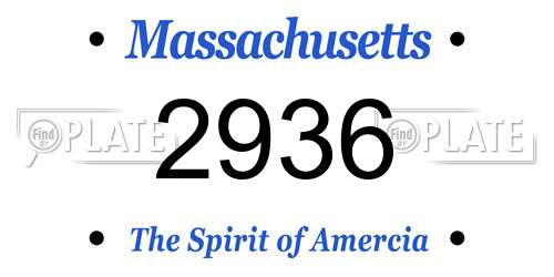 2936 Massachusetts License Plate