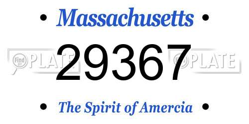 29367 Massachusetts License Plate