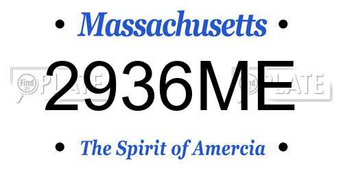 2936ME Massachusetts License Plate