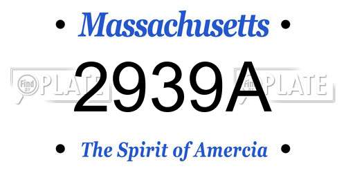 2939A Massachusetts License Plate