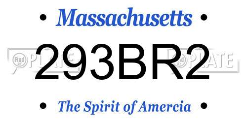 293BR2 Massachusetts License Plate