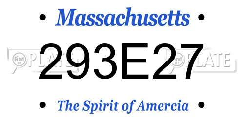 293E27 Massachusetts License Plate