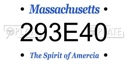 293E40 Massachusetts License Plate