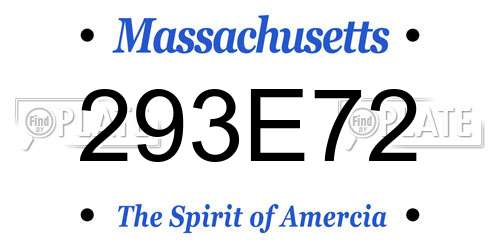 293E72 Massachusetts License Plate