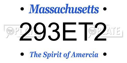 293ET2 Massachusetts License Plate