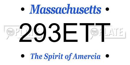 293ETT Massachusetts License Plate