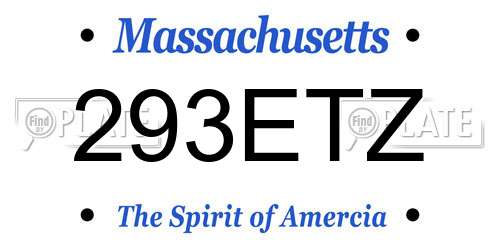 293ETZ Massachusetts License Plate