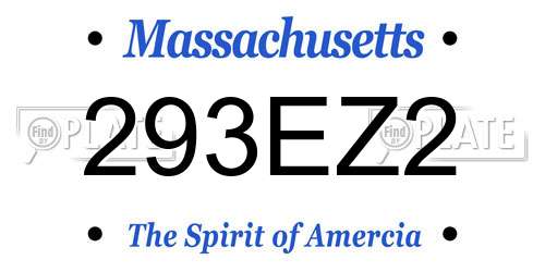 293EZ2 Massachusetts License Plate