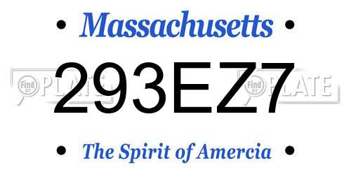 293EZ7 Massachusetts License Plate