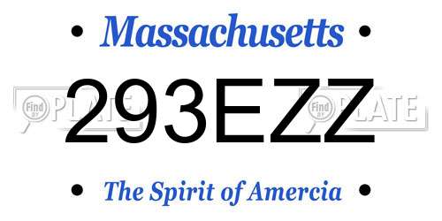 293EZZ Massachusetts License Plate