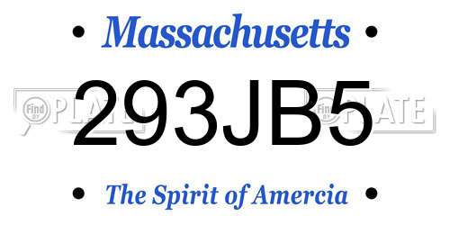 293JB5 Massachusetts License Plate