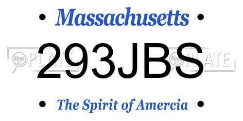 293JBS Massachusetts License Plate