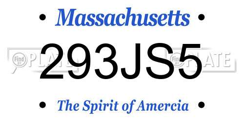 293JS5 Massachusetts License Plate