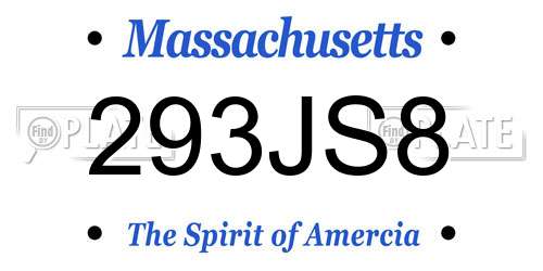 293JS8 Massachusetts License Plate