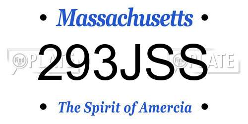 293JSS Massachusetts License Plate