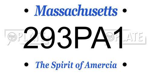 293PA1 Massachusetts License Plate