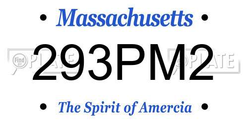 293PM2 Massachusetts License Plate
