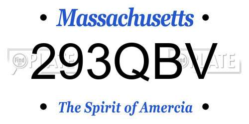 293QBV Massachusetts License Plate