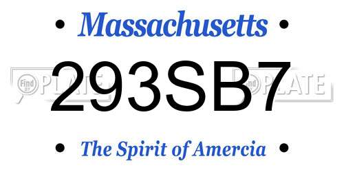 293SB7 Massachusetts License Plate
