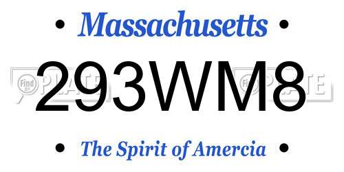 293WM8 Massachusetts License Plate