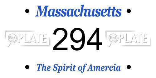 294 Massachusetts License Plate