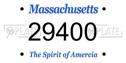 29400 Massachusetts License Plate