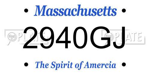 2940GJ Massachusetts License Plate