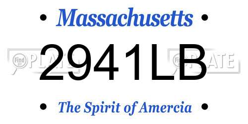 2941LB Massachusetts License Plate