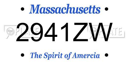 2941ZW Massachusetts License Plate