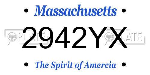 2942YX Massachusetts License Plate