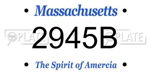 2945B Massachusetts License Plate