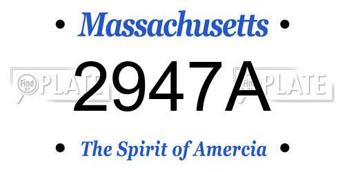 2947A Massachusetts License Plate