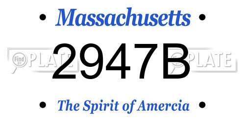 2947B Massachusetts License Plate