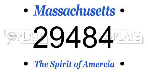 29484 Massachusetts License Plate