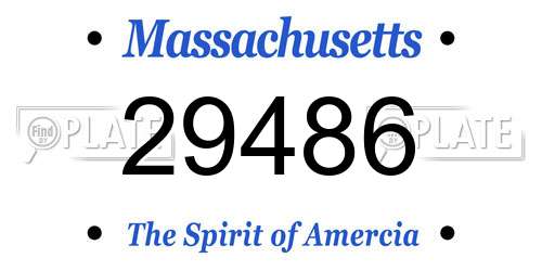 29486 Massachusetts License Plate