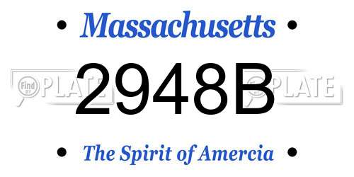 2948B Massachusetts License Plate