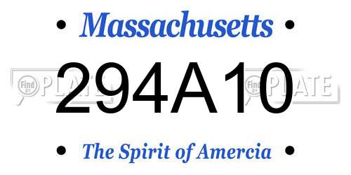 294A10 Massachusetts License Plate