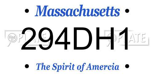 294DH1 Massachusetts License Plate