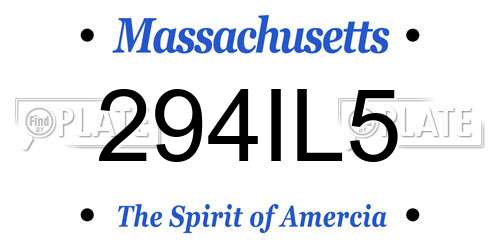 294IL5 Massachusetts License Plate