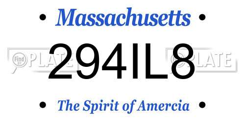 294IL8 Massachusetts License Plate
