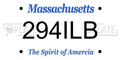 294ILB Massachusetts License Plate