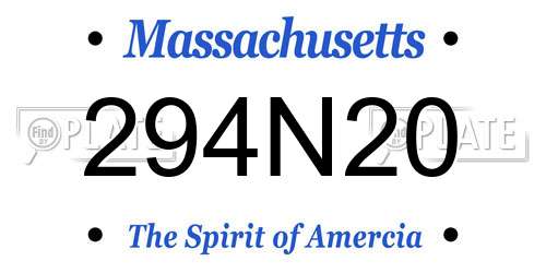 294N20 Massachusetts License Plate