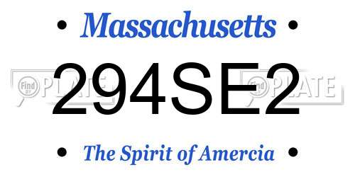 294SE2 Massachusetts License Plate